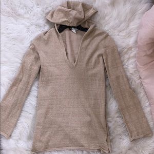 cache gold sparkle long sleeve ( hood ) shirt